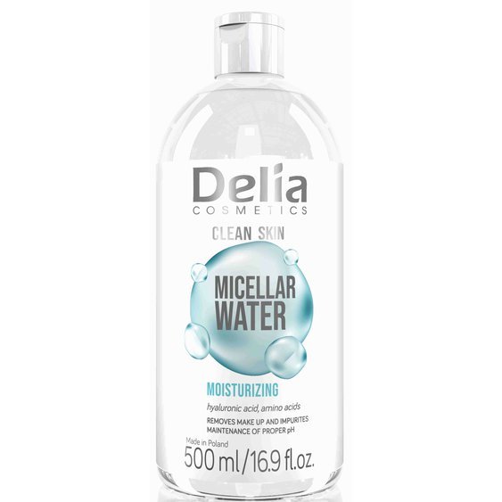 Delia Cosmetics Hydratační micelární voda pro čistou pleť, 500 ml 1522