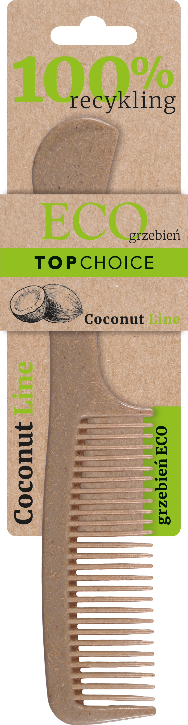 COCONUT LINE ECO Hřeben na vlasy s ručkou 60588