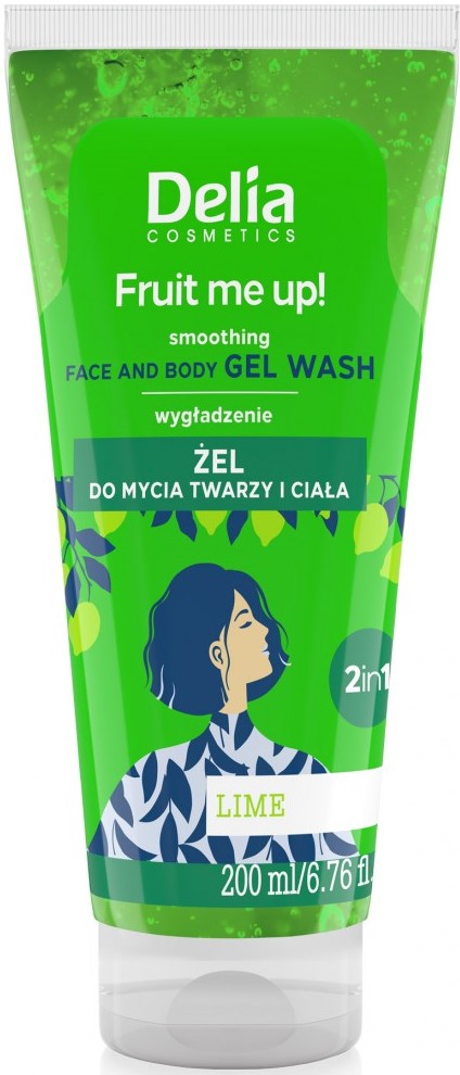 Delia Cosmetics Fruit Me UP 2v1 pleťový a tělový sprchový gel LIMETKA 200ml