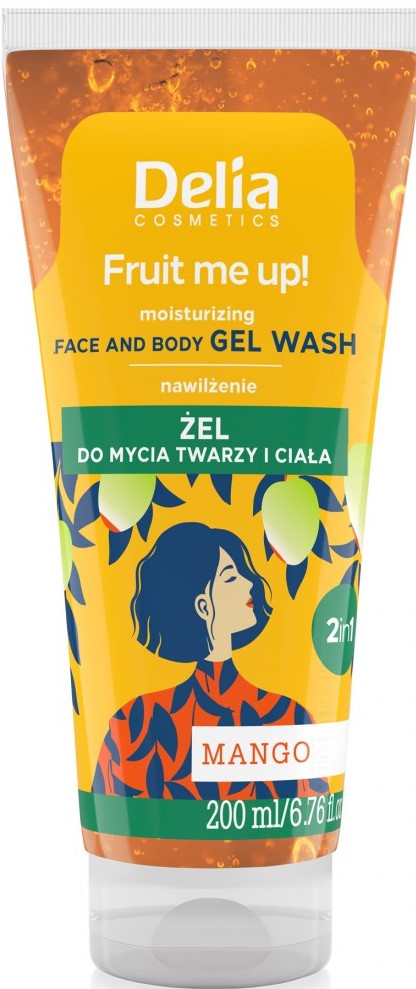Delia Cosmetics Fruit Me UP 2v1 pleťový a tělový sprchový gel MANGO 200ml