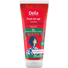 Delia Cosmetics Fruit Me UP 2v1 pleťový a tělový sprchový gel JAHODA 200ml