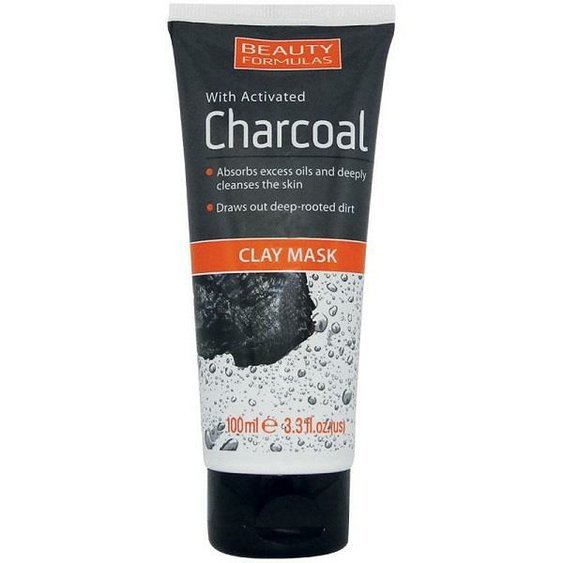 Beauty Formulas Charcoal Clay Mask jílová maska s aktivním uhlím na obličej a krk 100 ml 6231