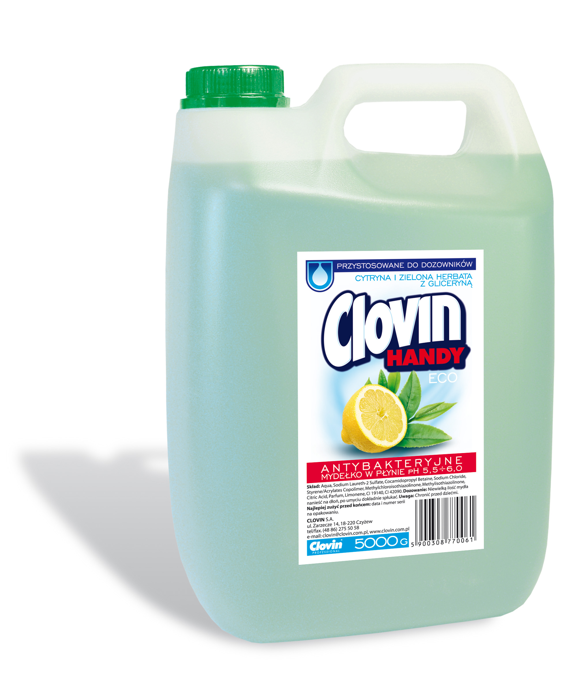 CLOVIN antibakteriální tekuté mýdlo citrón a zelený čaj 5L