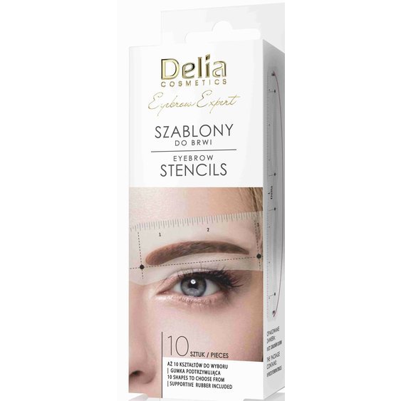 Delia Cosmetics Šablony pro úpravu obočí, 10 různých tvarů na výběr! 87798