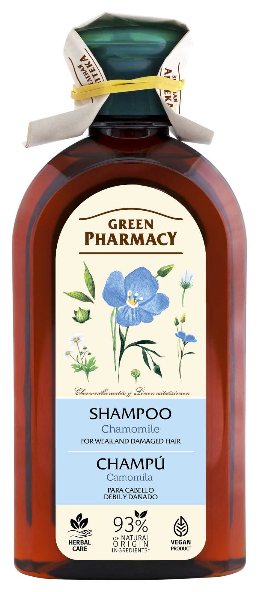 Green Pharmacy šampon pro barvené a melírované vlasy 350 ml - Heřmánek a lněný olej