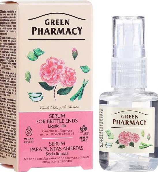 Green Pharmacy Silk Tekuté hedvábí sérum na roztřepené konečky s Aloe Vera 30 ml