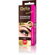 DELIA COSMETICS Eyebrow Expert gelová barva na obočí a řasy tmavě hnědá 15ml