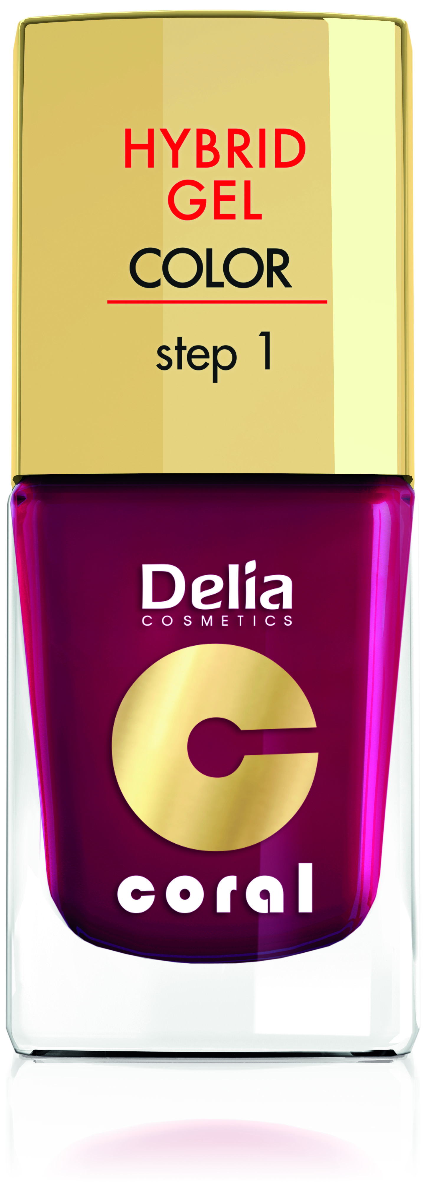 DELIA COSMETICS Coral Hybrid gel lak na nehty 12 tmavě malinová 11 ml