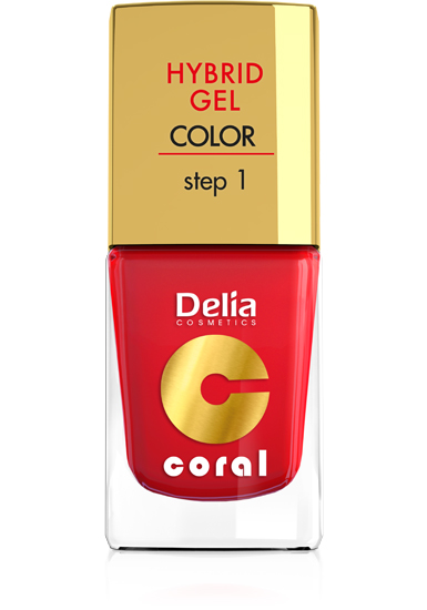 DELIA COSMETICS Coral Hybrid gel lak na nehty 01 červený 11 ml
