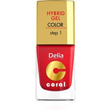 DELIA COSMETICS Coral Hybrid gel lak na nehty 01 červený 11 ml