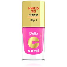 DELIA COSMETICS Coral Hybrid gel lak na nehty 16 jahodová perleť 11 ml