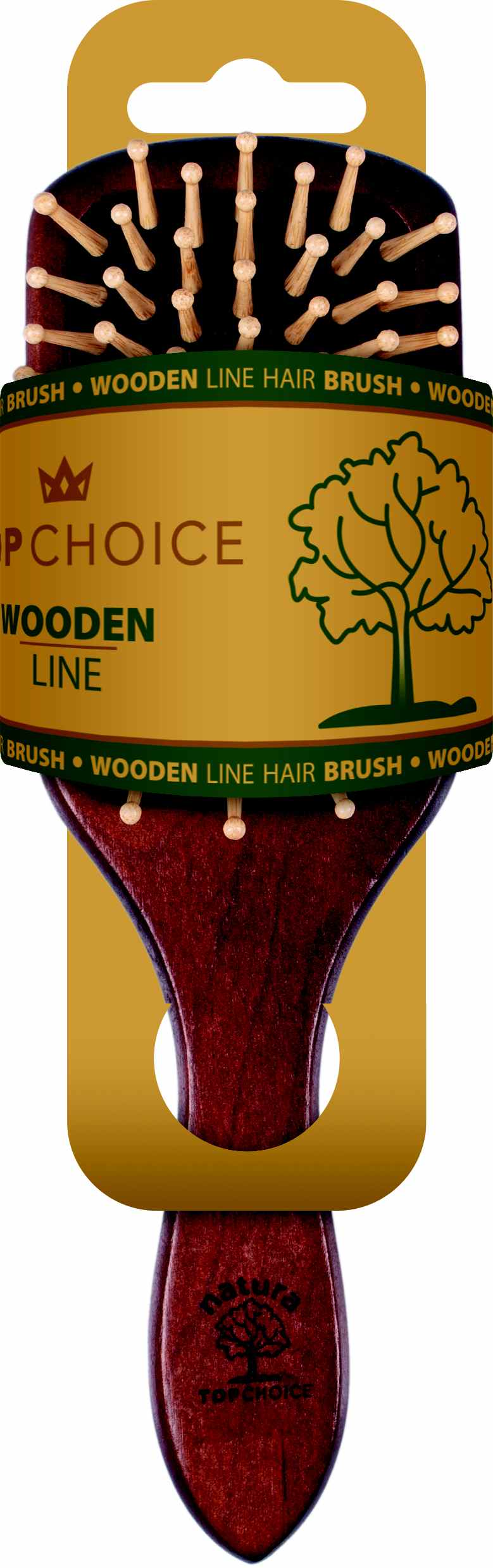 Top Choice WOOD LINE Dřevěný kartáč na vlasy 62223