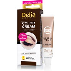 DELIA COSMETICS Color Cream barva na obočí tmavě hnědá 15ml