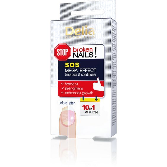 Delia STOP SOS Mega Effect  10 v 1 base & top coat 11 ml 88251