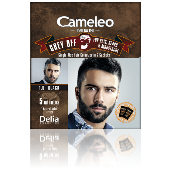 Cameleo Men Grey off barva na vlasy vousy a knír 1.0 černá 2x15ml89122