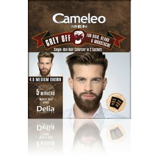 Cameleo Men Grey off barva na vlasy vousy a knír 4.0 Medium Brown 2x15ml