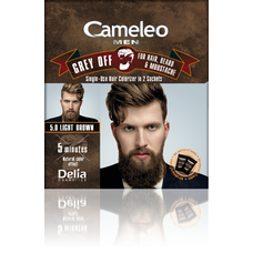 Cameleo Men Grey off barva na vlasy vousy a knír 5.0 Light Brown 2x15ml
