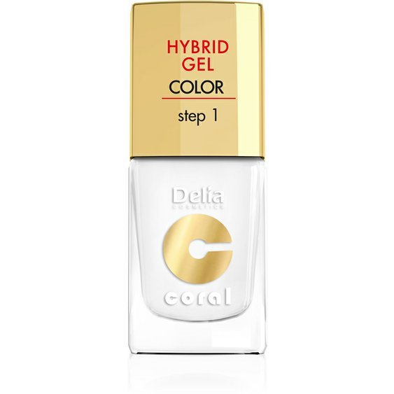 DELIA COSMETICS Coral Hybrid gel lak na nehty 25bílý 11ml 89320