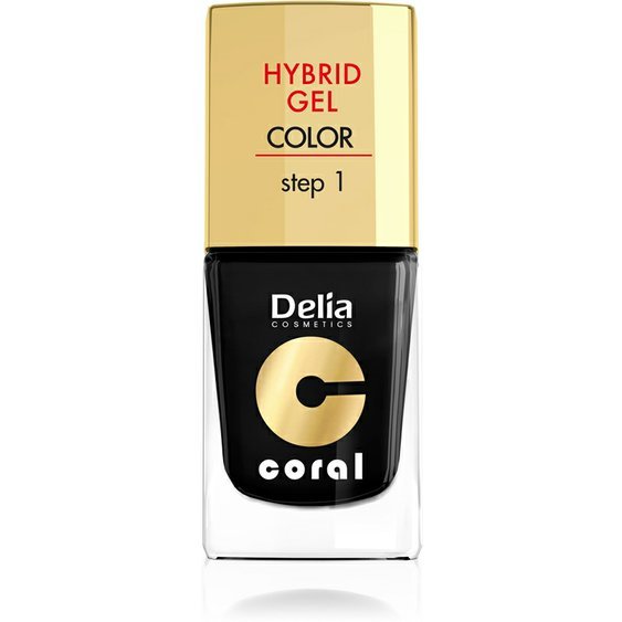 DELIA COSMETICS Coral Hybrid gel lak na nehty  26 černá 11ml 8932