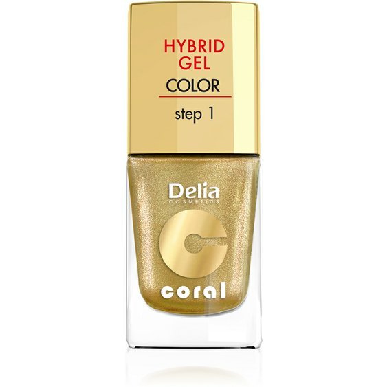 DELIA COSMETICS Coral Hybrid gel lak na nehty 28 zlatá 11ml 89323