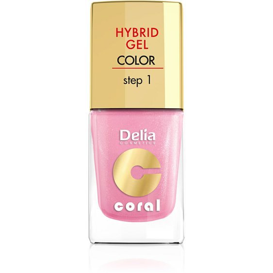 DELIA COSMETICS Coral Hybrid gel lak na nehty 31 Světle perlová Růžová 11ml 89326