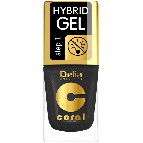 DELIA COSMETICS Coral Hybrid gel lak na nehty 64 zlatá čerň 11ml 89340