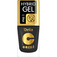 DELIA COSMETICS Coral Hybrid gel lak na nehty 64 zlatá čerň 11ml 89340