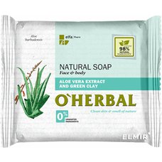 O`Herbal přírodní mýdlo s extraktem Aloe vera a zelenou hlínou 100 g
