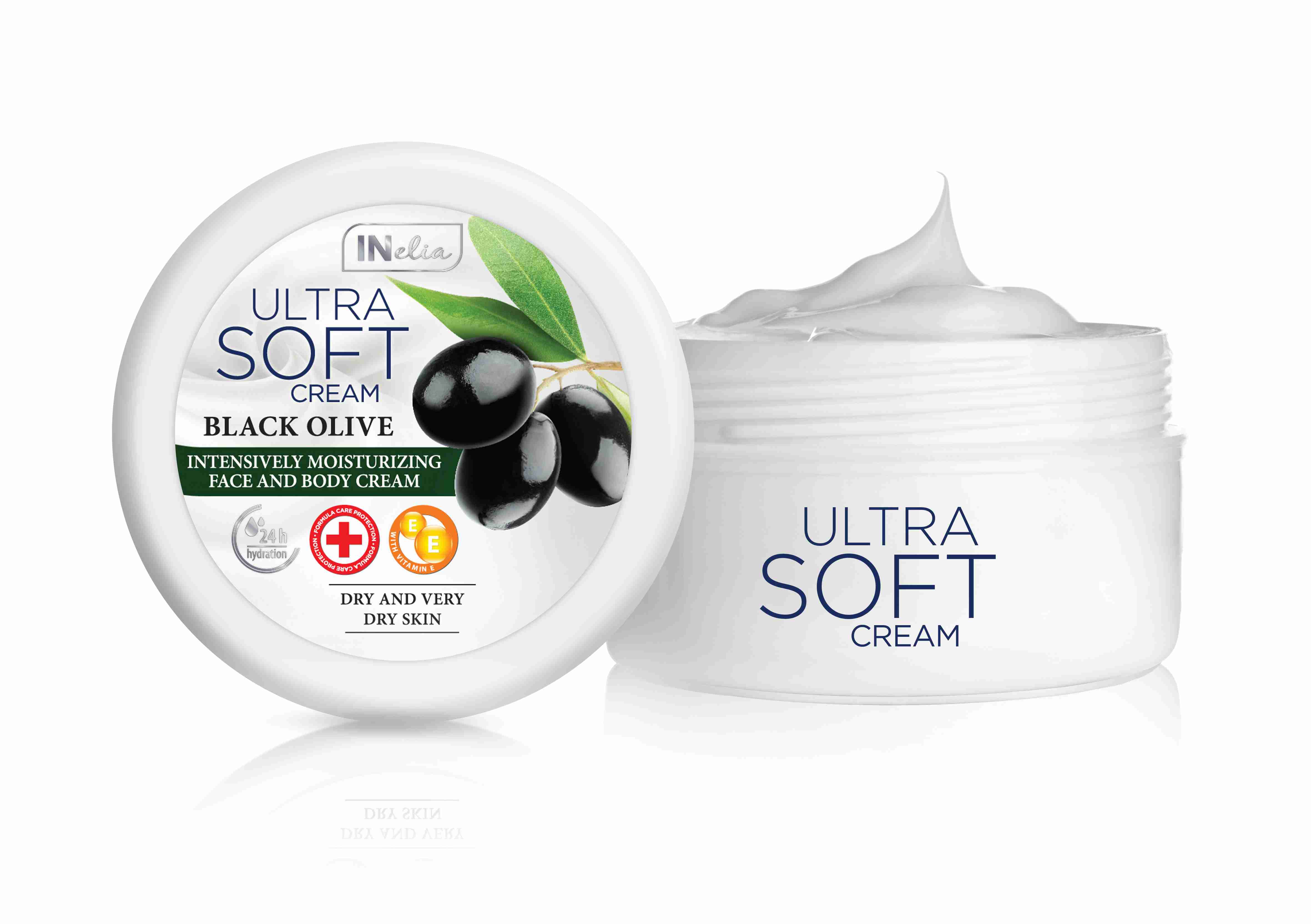 INELIA Ultra soft vyživující krém na tvář a tělo černá oliva 200ml