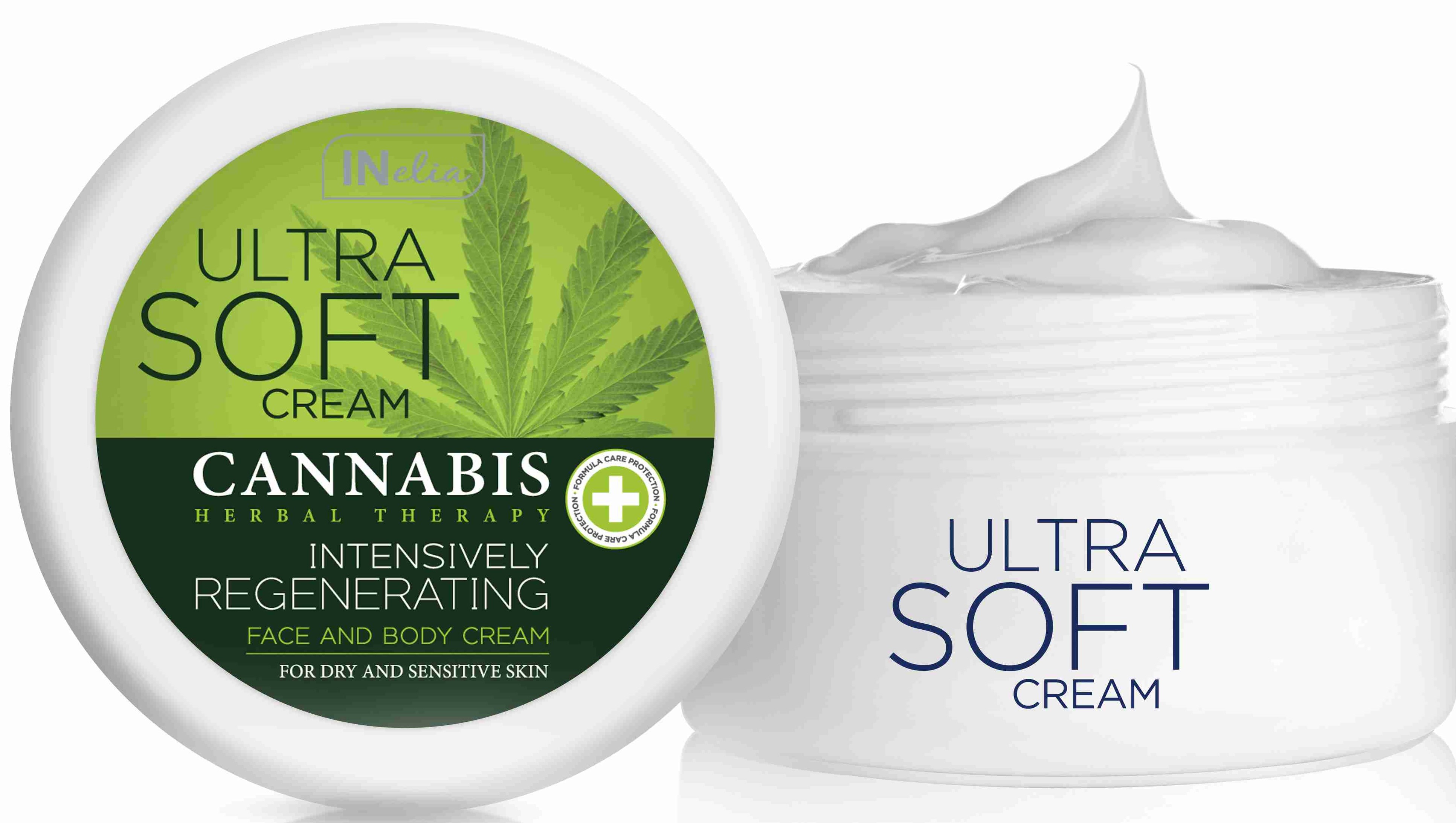 INELIA Ultra soft regenerační krém na tvář a tělo cannabis 200ml