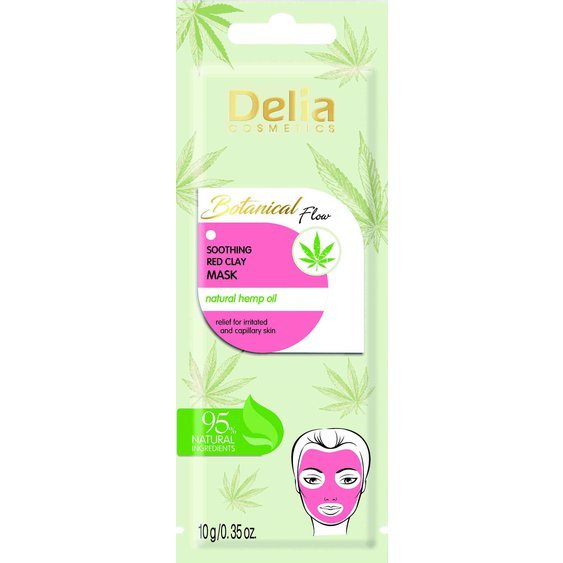 Delia BOTANICAL FLOW Cannabis Zklidňující  pleťová maska s červeným jílem 10g 99660