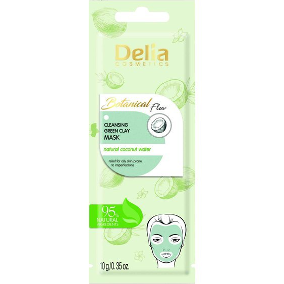 Delia BOTANICAL FLOW Čistící kokosová pleťová maska s zeleným jílem 10g 99661